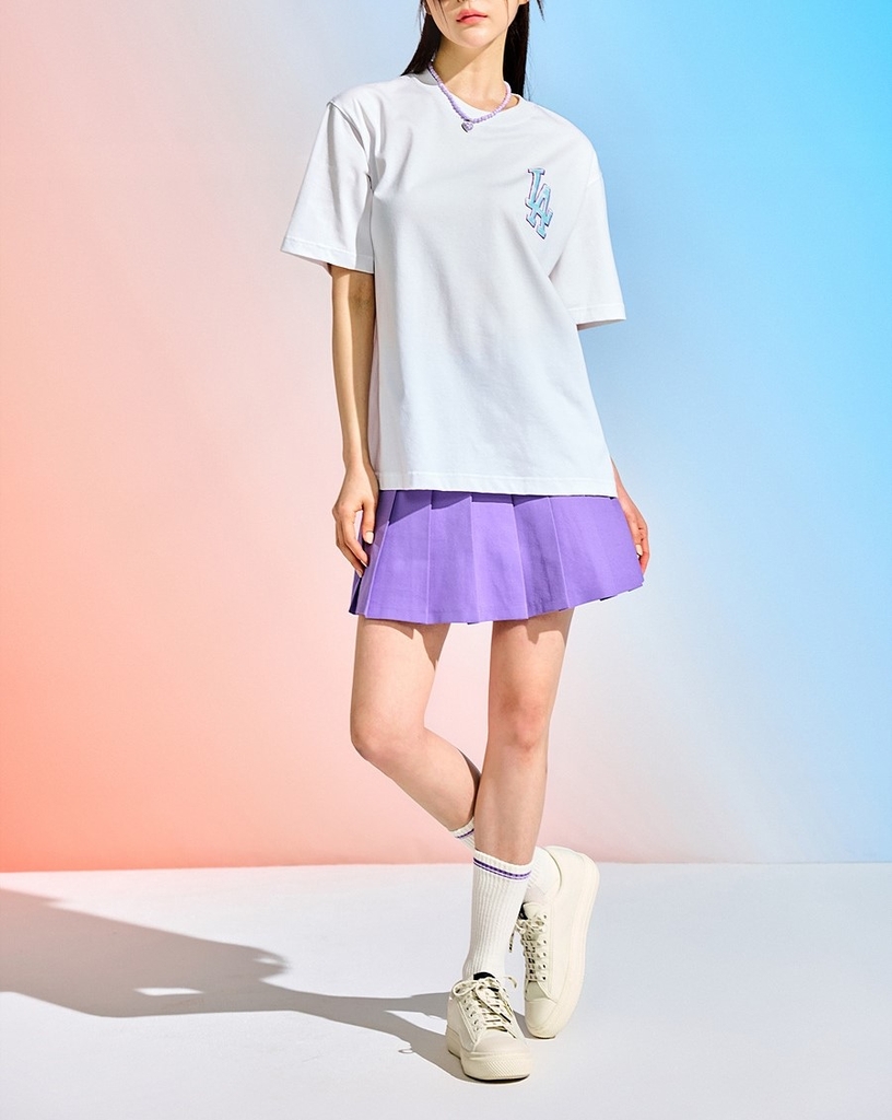 Áo Thun MLB Pop Art Graphic Overfit Short Sleeve LA Dodgers Off White