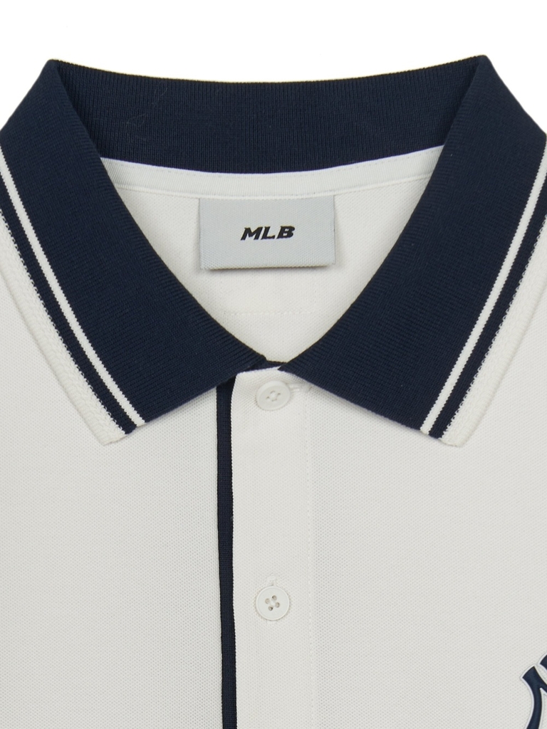 Áo Polo MLB Basic Cara Color Comfortable Fit Cara T-Shirt New York Yankees Ivory