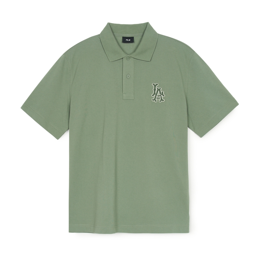 Áo Polo MLB Basic Coopers Logo Overfit Collar T-Shirt LA Angels Khaki