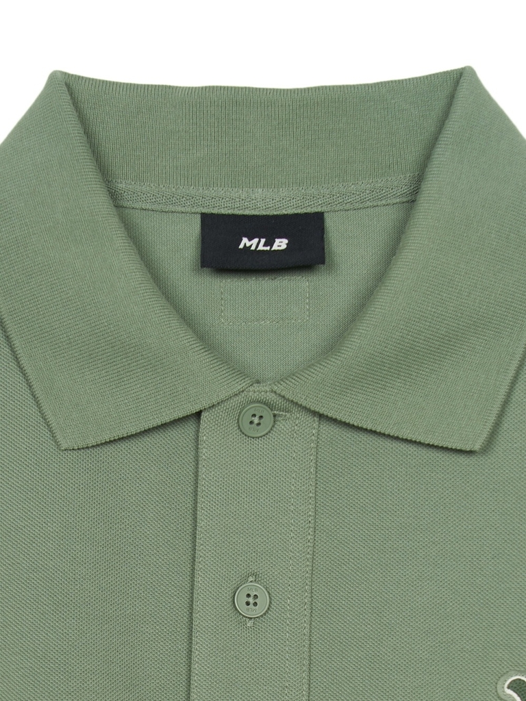 Áo Polo MLB Basic Coopers Logo Overfit Collar T-Shirt LA Angels Khaki