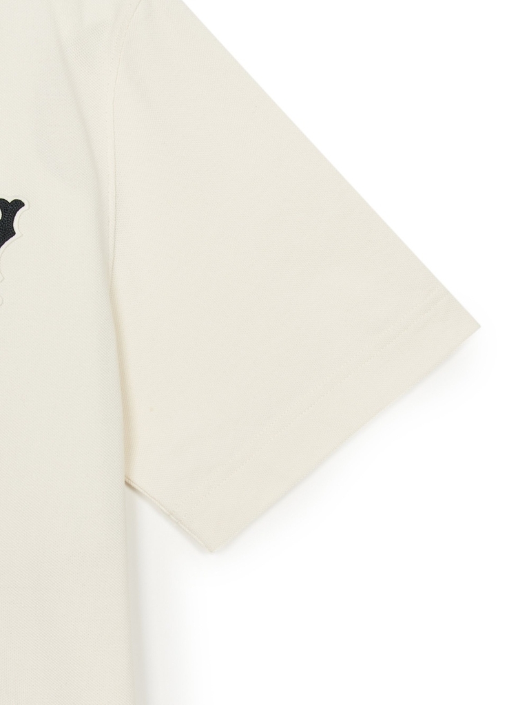 Áo Polo MLB Basic Coopers Logo Overfit Collar T-Shirt New York Yankees Cream