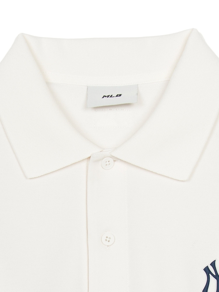 Áo Polo MLB Basic Comfortable Fit Collar T-Shirt New York Yankees Ivory