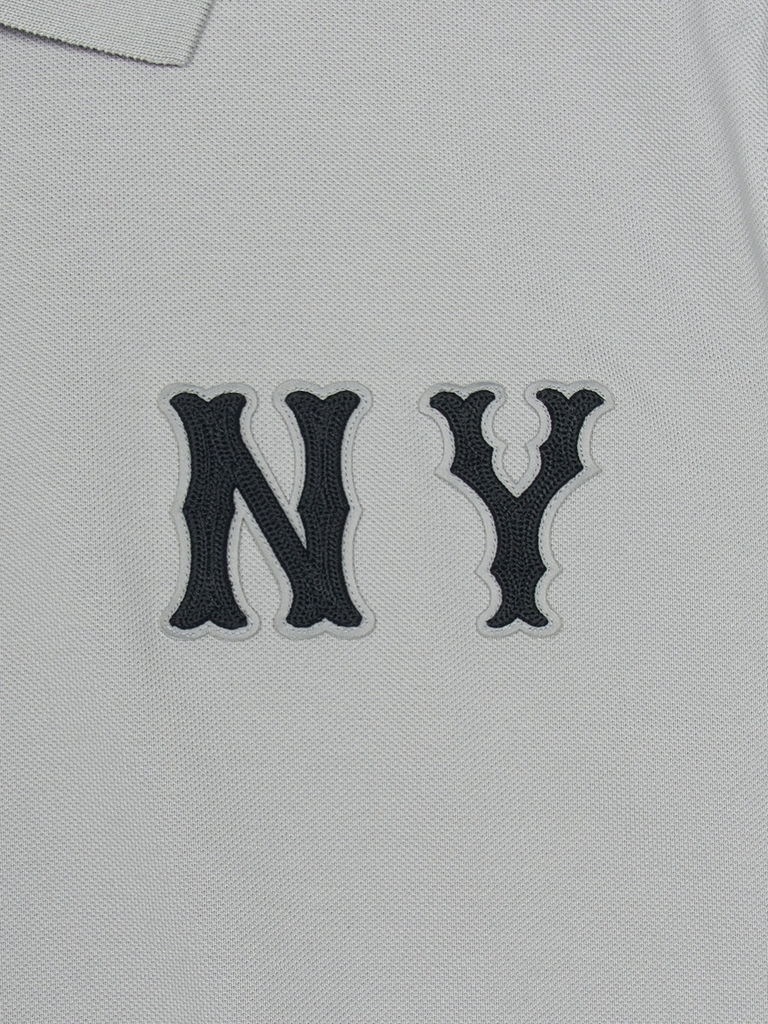 Áo Polo MLB Basic Coopers Logo Overfit Collar T-Shirt New York Yankees Grey