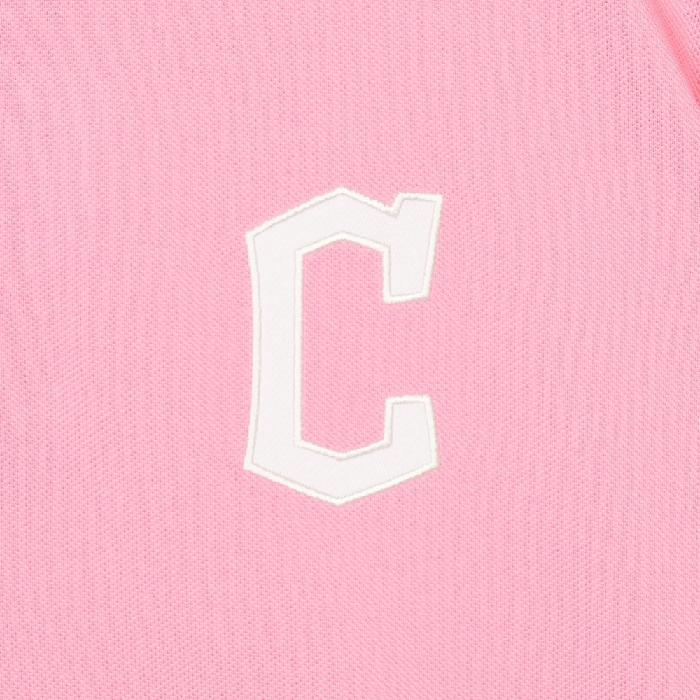 Áo Polo MLB Korea Varsity Shoulder Color Overfit Collar Cleveland Guardians Pink