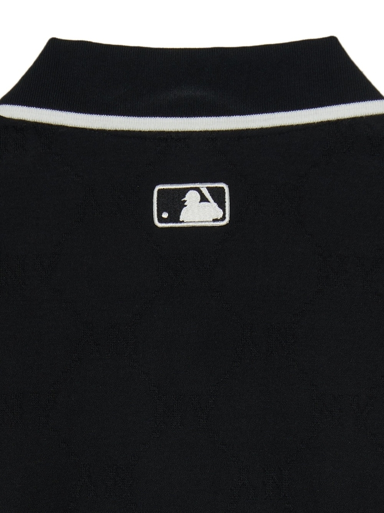 Áo Polo MLB Dia Mono Jacquard Collar T-Shirt New York Yankees Black