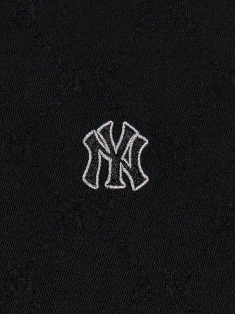 Áo Polo MLB Women's Dia Mono Tonton Jacquard Collar T-Shirt New York Yankees Black