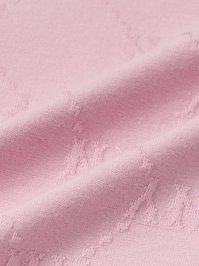 Áo Polo MLB Women's Dia Mono Tonton Jacquard Collar T-Shirt New York Yankees Pink