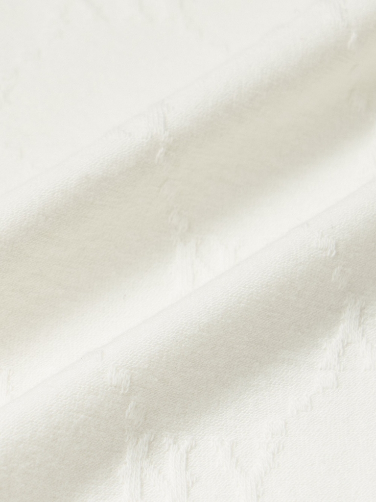 Áo Polo MLB Women's Dia Mono Tonton Jacquard Collar T-Shirt New York Yankees Ivory