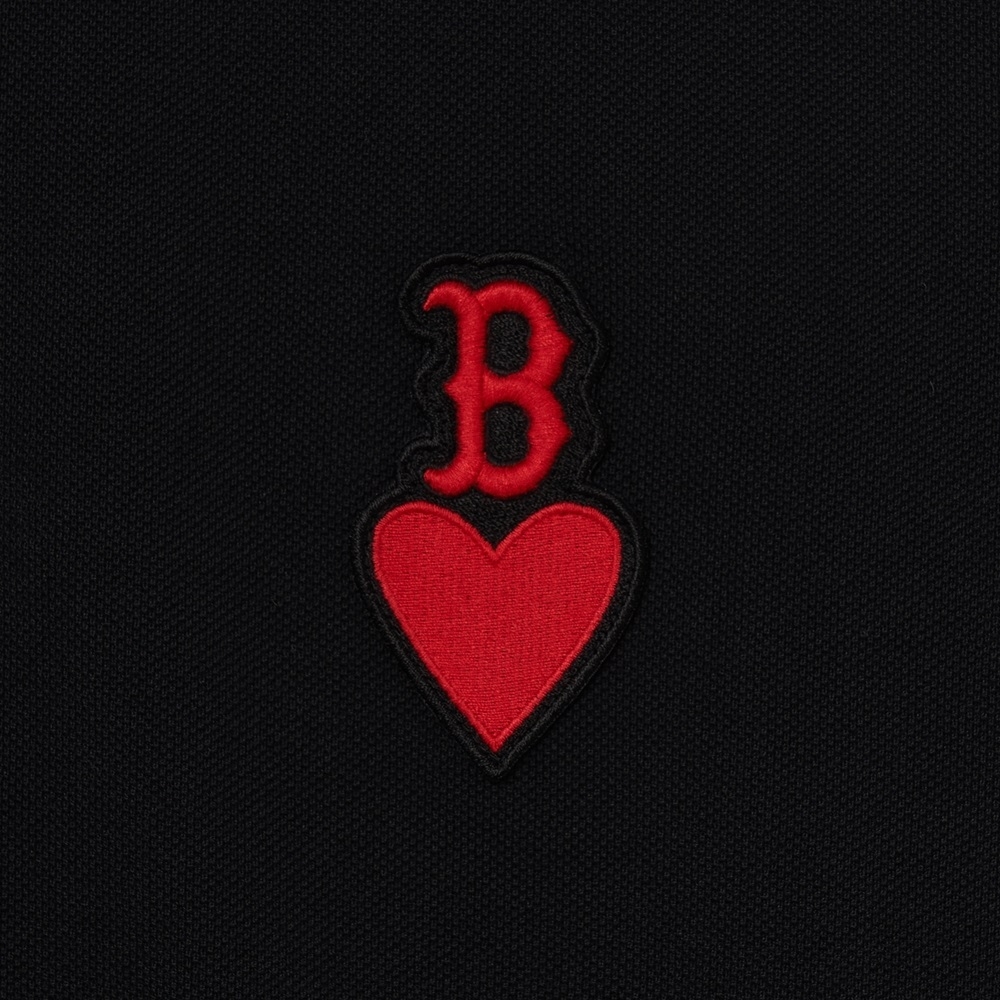 Áo Polo MLB Heart Small Logo Comfortable Fit Boston Red Sox Black