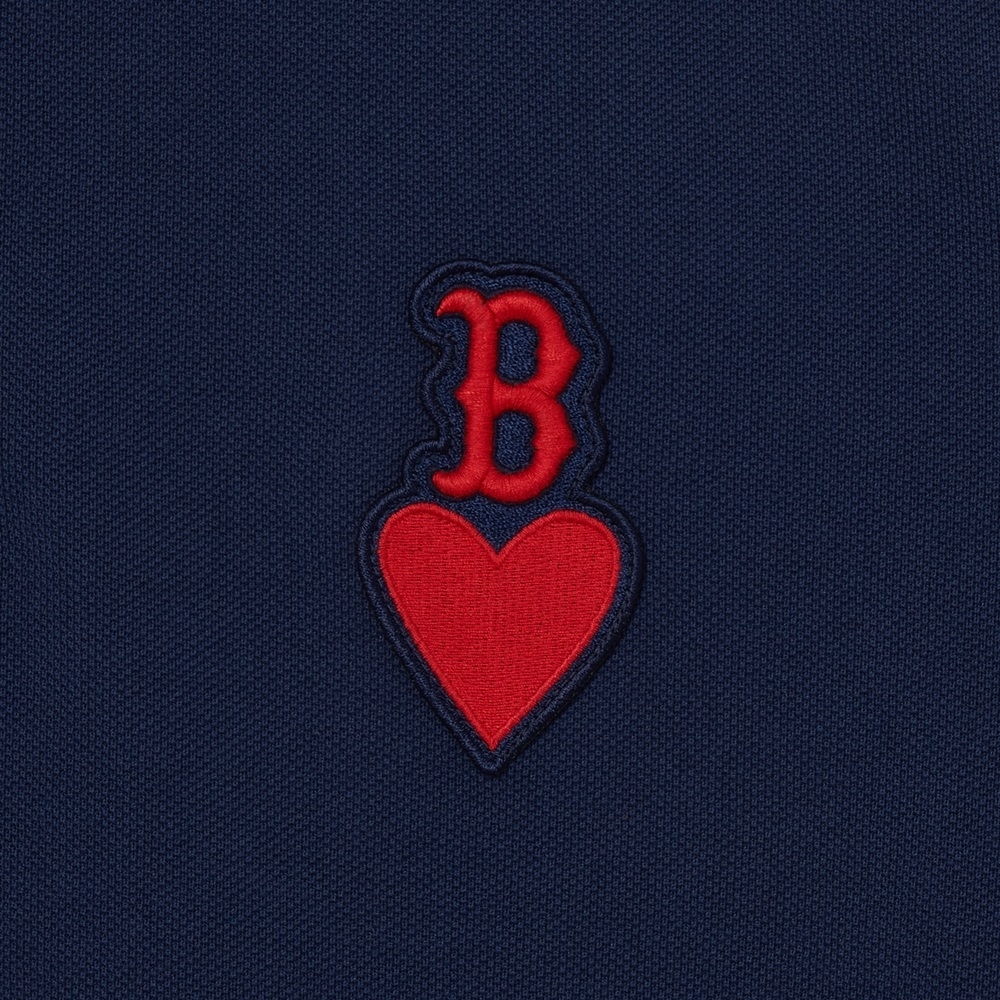 Áo Polo MLB Heart Small Logo Comfortable Fit Boston Red Sox Navy