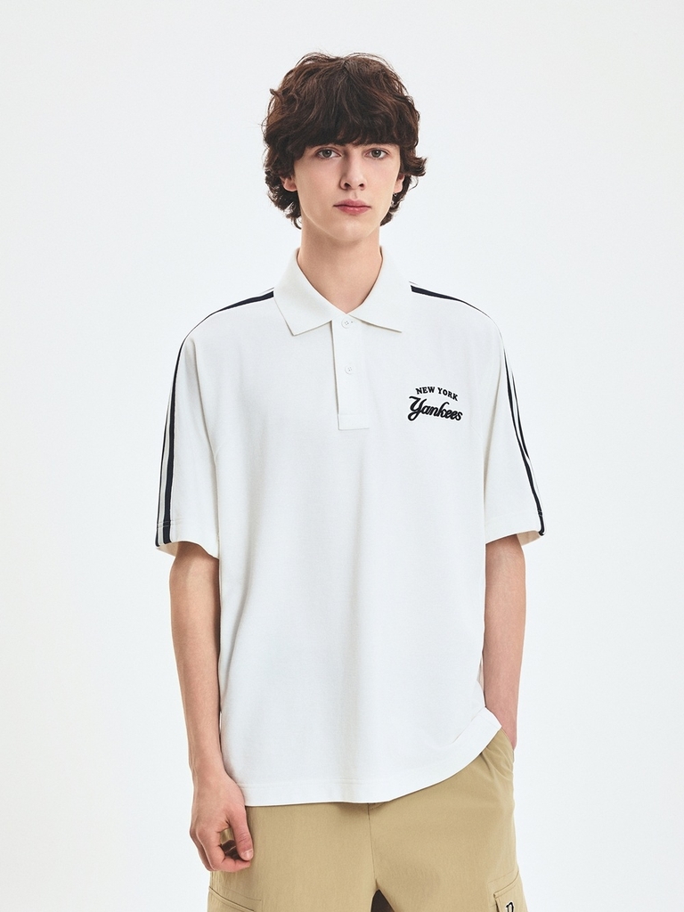 Áo Polo MLB Varsity Sportive Overfit Collar T-Shirt New York Yankees Ivory