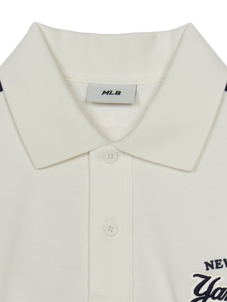 Áo Polo MLB Varsity Sportive Overfit Collar T-Shirt New York Yankees Ivory