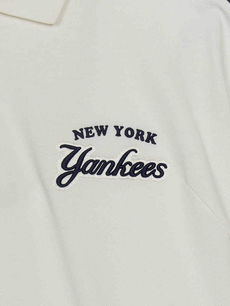 Áo Polo MLB Varsity Sportive Overfit Collar T-Shirt New York Yankees Ivory