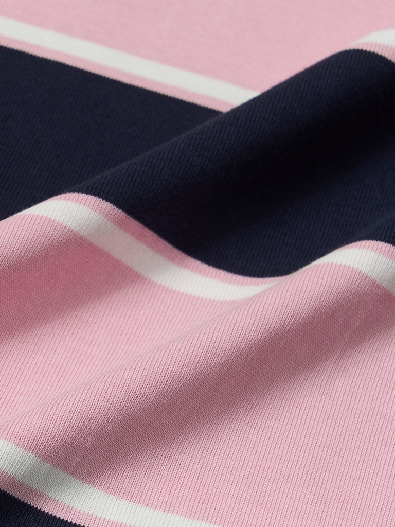 Áo Polo MLB Varsity Stripe Overfit Collar T-Shirt Boston Red Sox Pink