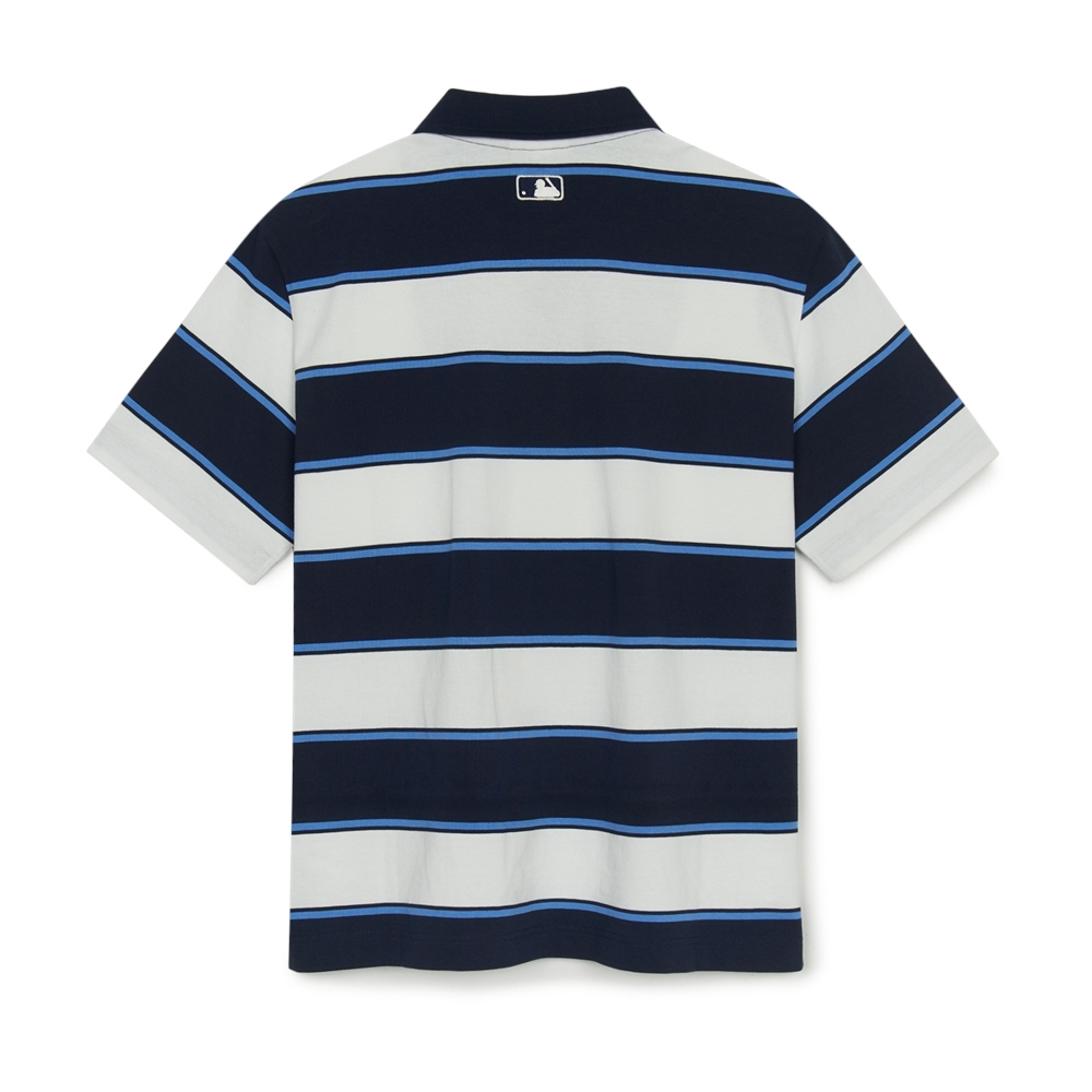 Áo Polo MLB Varsity Stripe Overfit Collar T-Shirt Boston Red Sox Navy