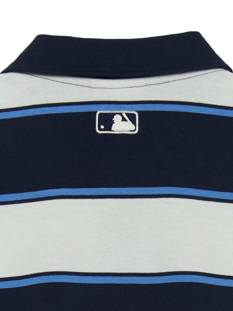 Áo Polo MLB Varsity Stripe Overfit Collar T-Shirt Boston Red Sox Navy