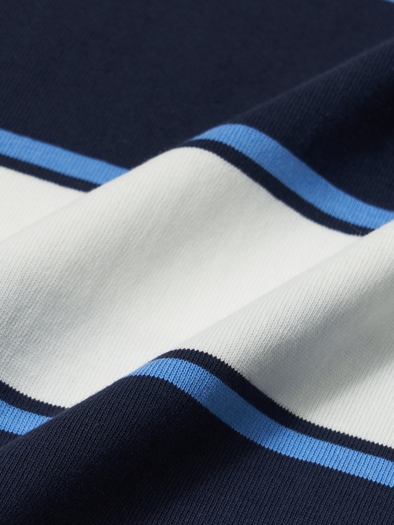 Áo Polo MLB Varsity Stripe Overfit Collar T-Shirt Boston Red Sox Navy