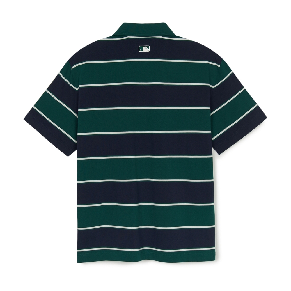 Áo Polo MLB Varsity Stripe Overfit Collar T-Shirt New York Yankees Green