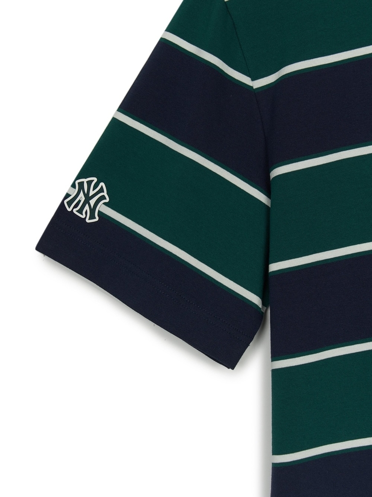 Áo Polo MLB Varsity Stripe Overfit Collar T-Shirt New York Yankees Green