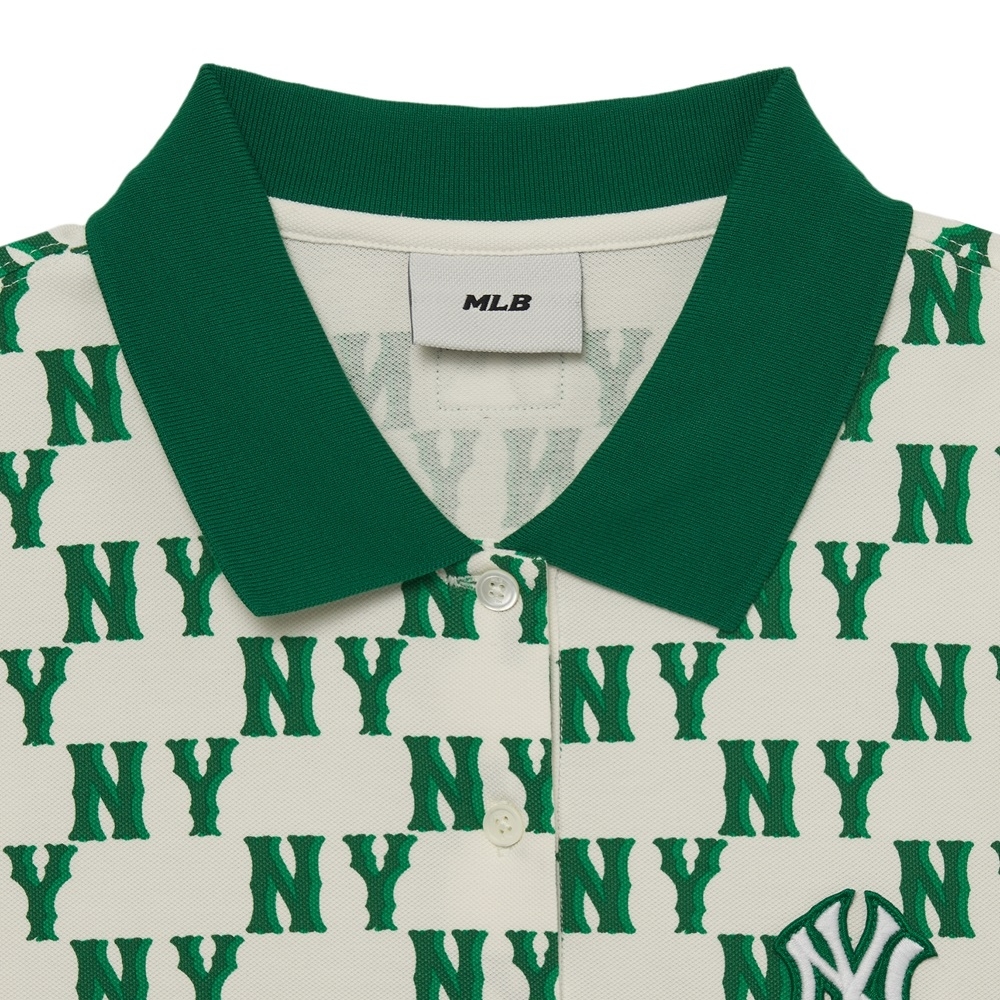 Áo Polo MLB Women's Classic Monogram Full Board New York Yankees N.Green