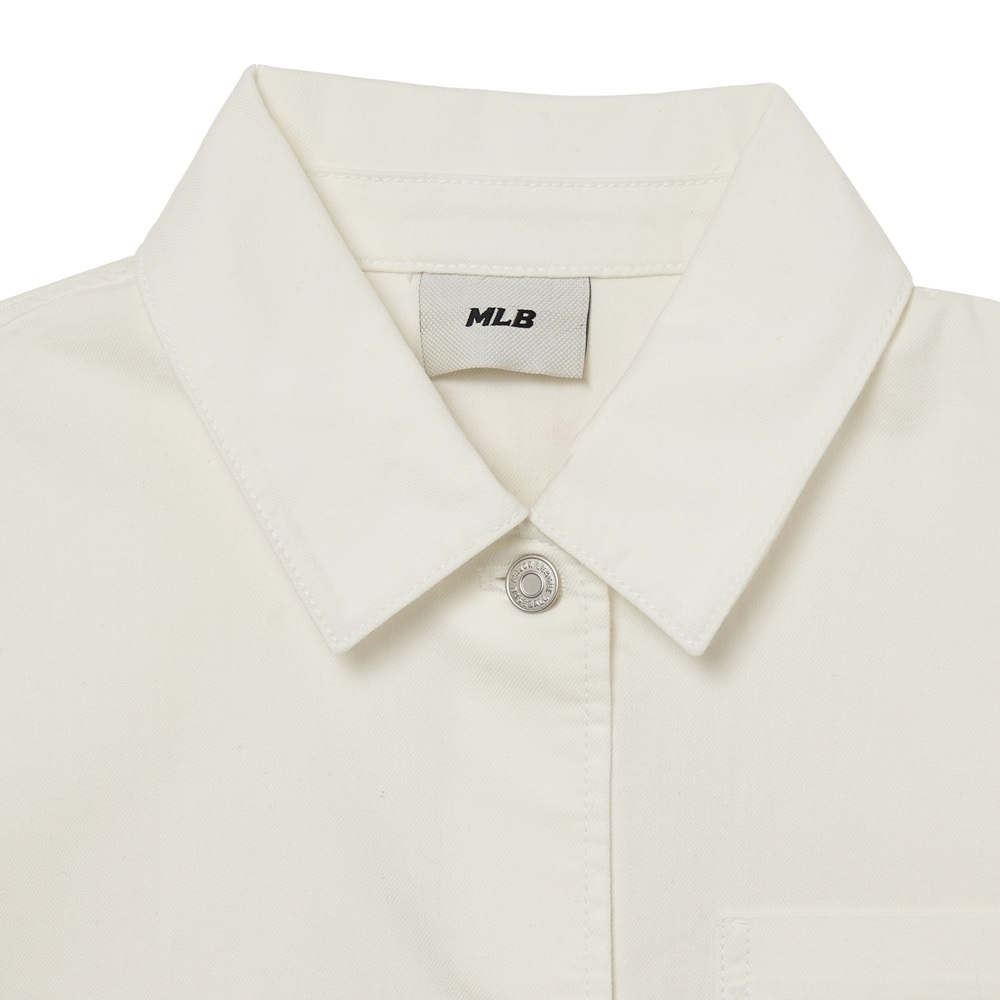 Áo Sơ Mi MLB Women's Heart Solid Denim Boston Red Sox Cream