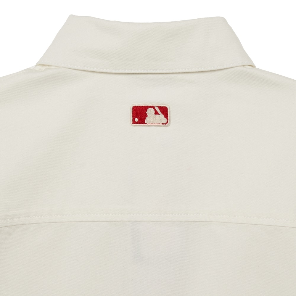 Áo Sơ Mi MLB Women's Heart Solid Denim Boston Red Sox Cream