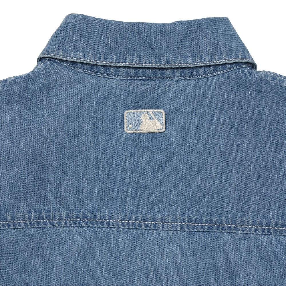 Áo Sơ Mi MLB Women's Heart Solid Denim New York Yankees Blue