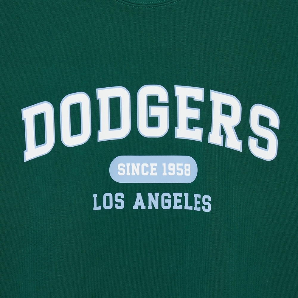 Áo Sweatshirt MLB Korea Varsity Short Sleeve LA Dodgers Green