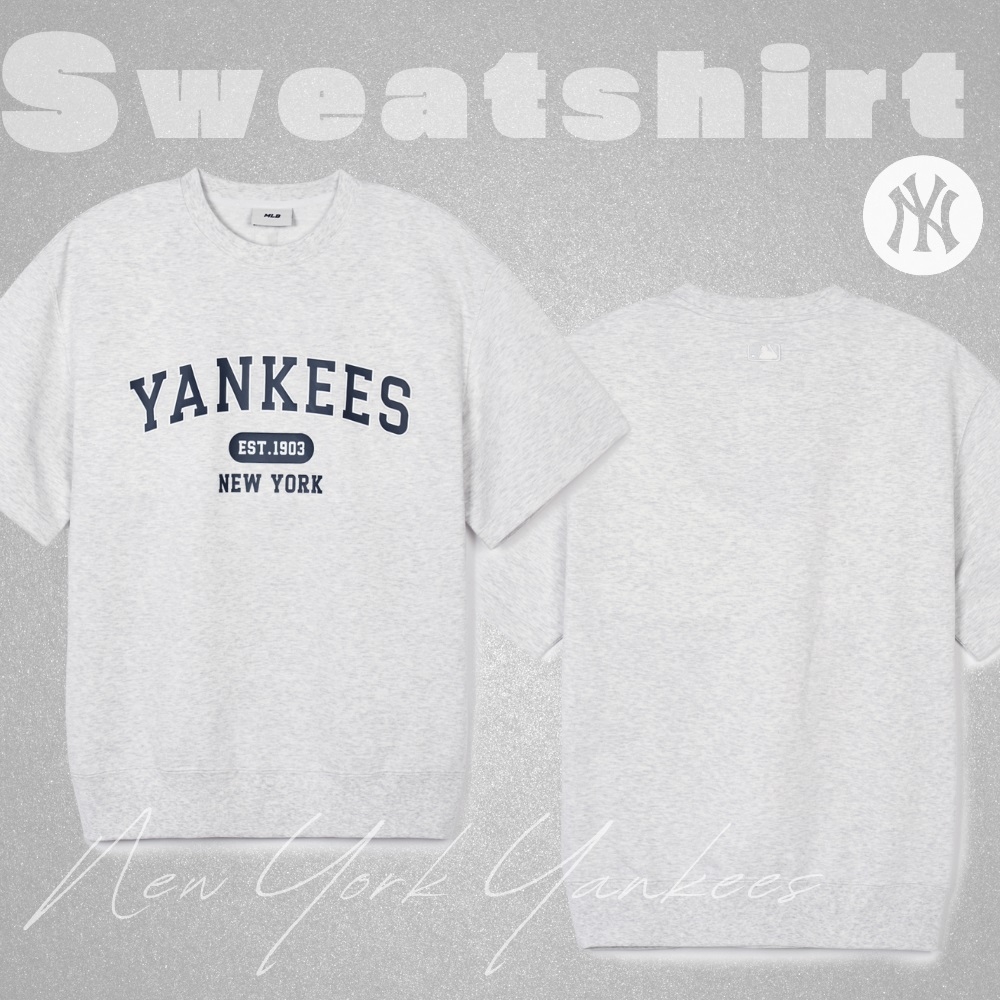 Áo Sweatshirt MLB Korea Varsity Short Sleeve New York Yankees Grey