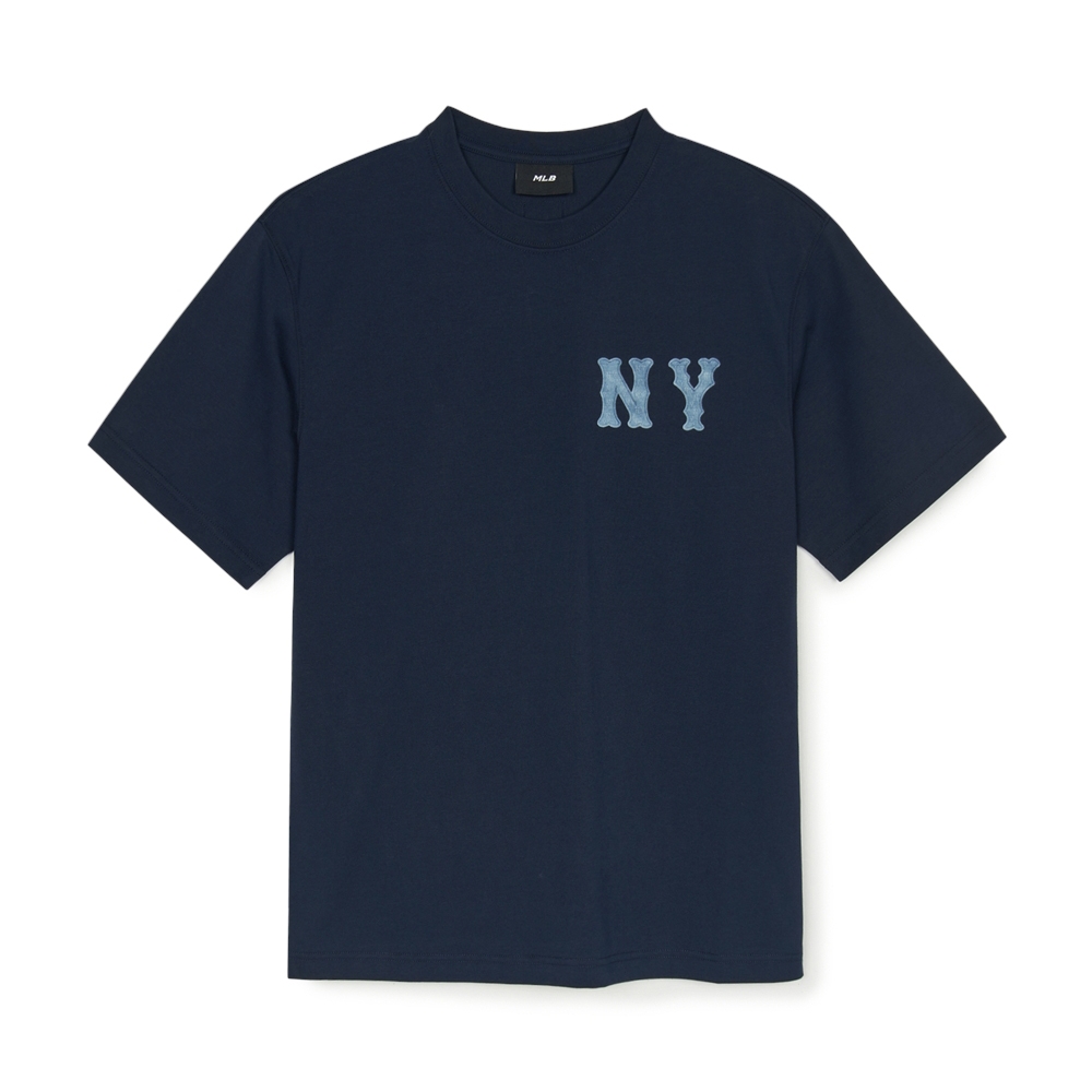 Áo Thun MLB Basic Denim-like Coopers Overfit Short Sleeve T-shirt New York Yankees Navy