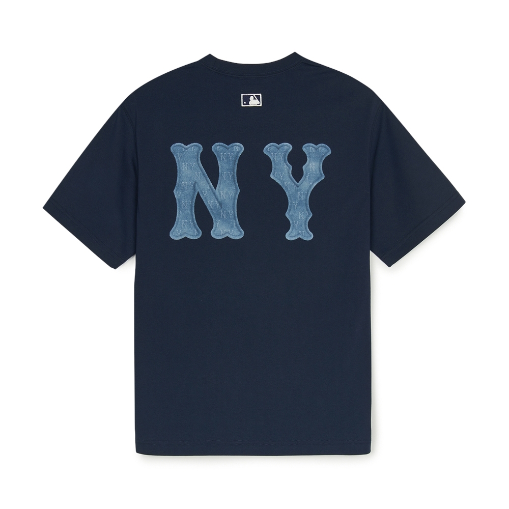 Áo Thun MLB Basic Denim-like Coopers Overfit Short Sleeve T-shirt New York Yankees Navy