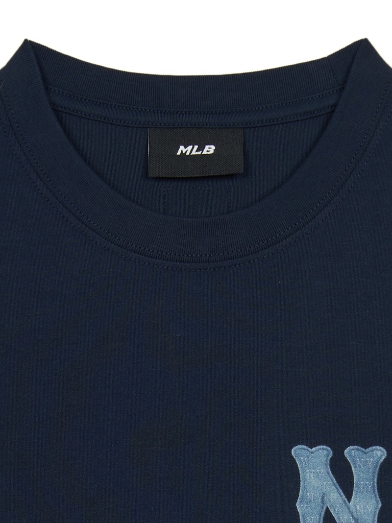 Áo Thun MLB Basic Denim-like Coopers Overfit Short Sleeve T-shirt New York Yankees Navy