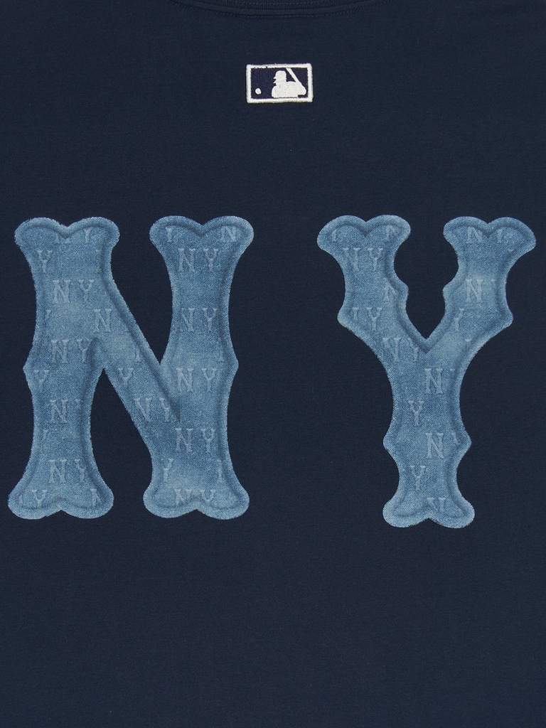 Áo Thun MLB Basic Denim-like Coopers Overfit Short Sleeve T-shirt New York Yankees Navy