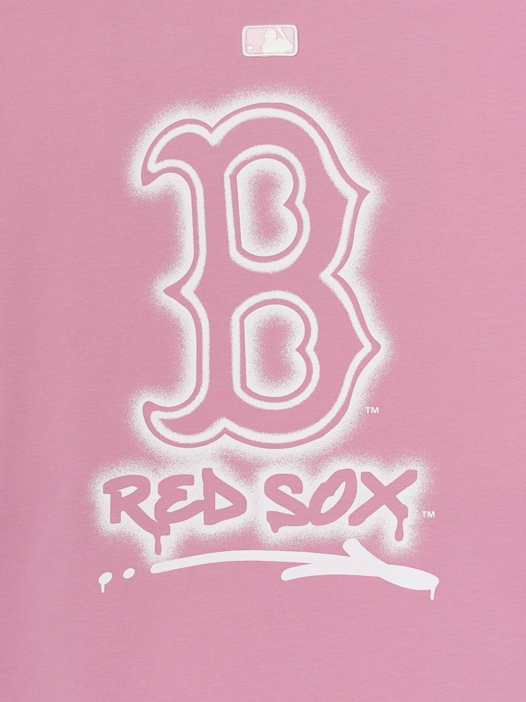 Áo Thun MLB Basic Street Logo Overfit Short Sleeve T-Shirt Boston Red Sox Pink