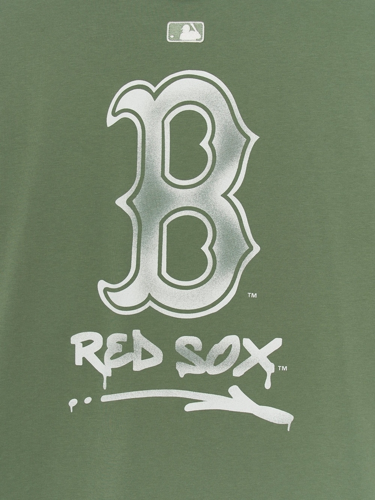 Áo Thun MLB Basic Street Logo Overfit Short Sleeve T-Shirt Boston Red Sox Khaki