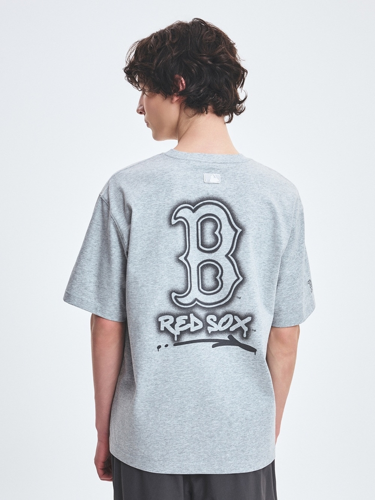 Áo Thun MLB Basic Street Logo Overfit Short Sleeve T-Shirt Boston Red Sox Grey