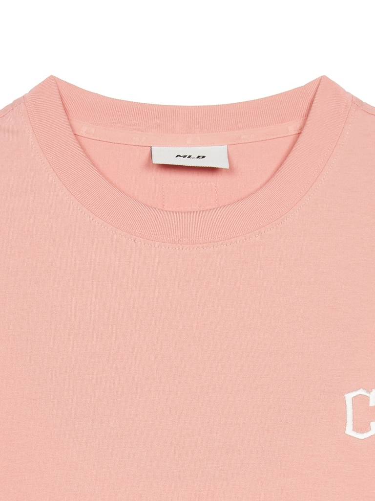 Áo Thun MLB Basic Comfortable Fit Short Sleeve T-Shirt Cleveland Guardians Peach