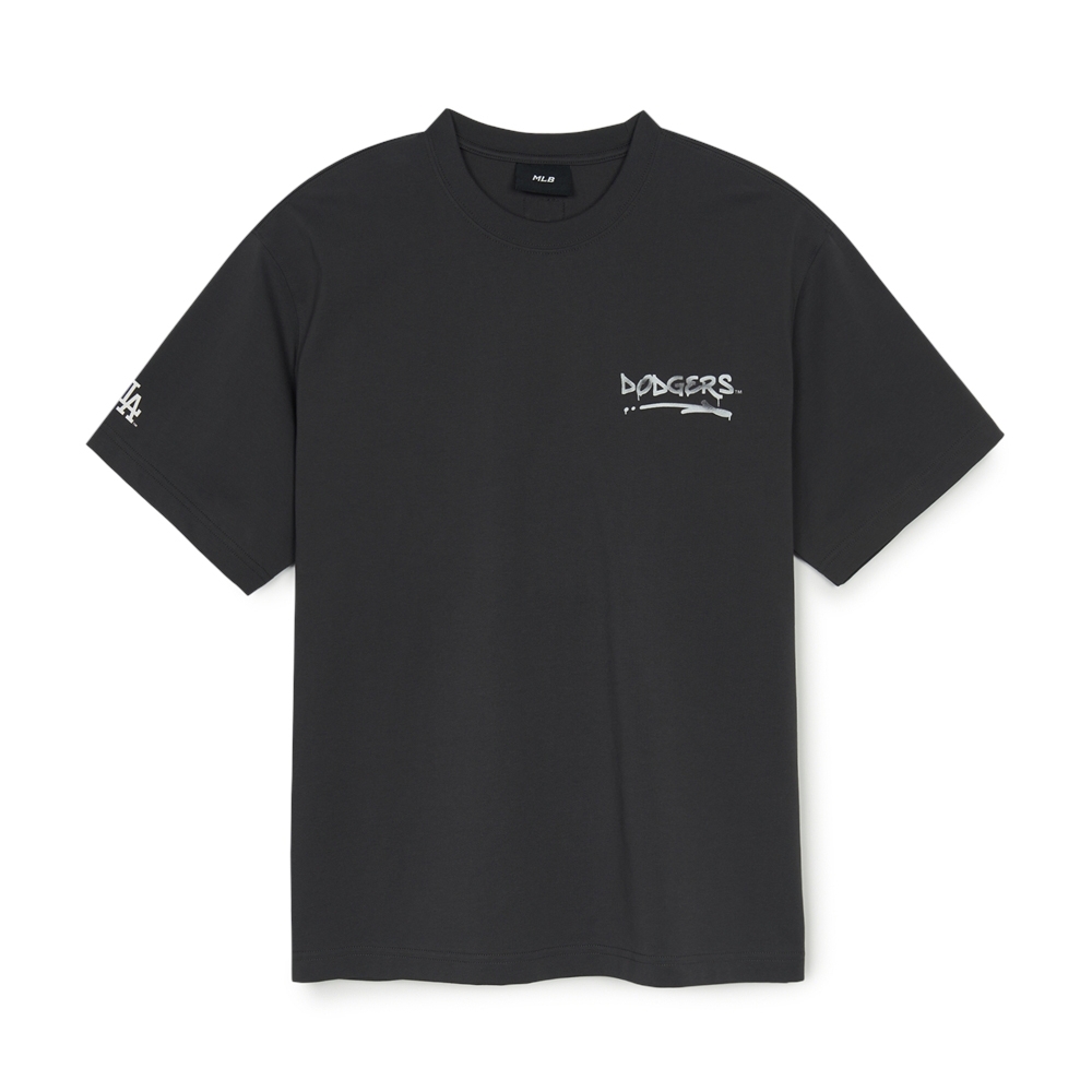 Áo Thun MLB Basic Street Logo Overfit Short Sleeve T-Shirt LA Dodgers Grey