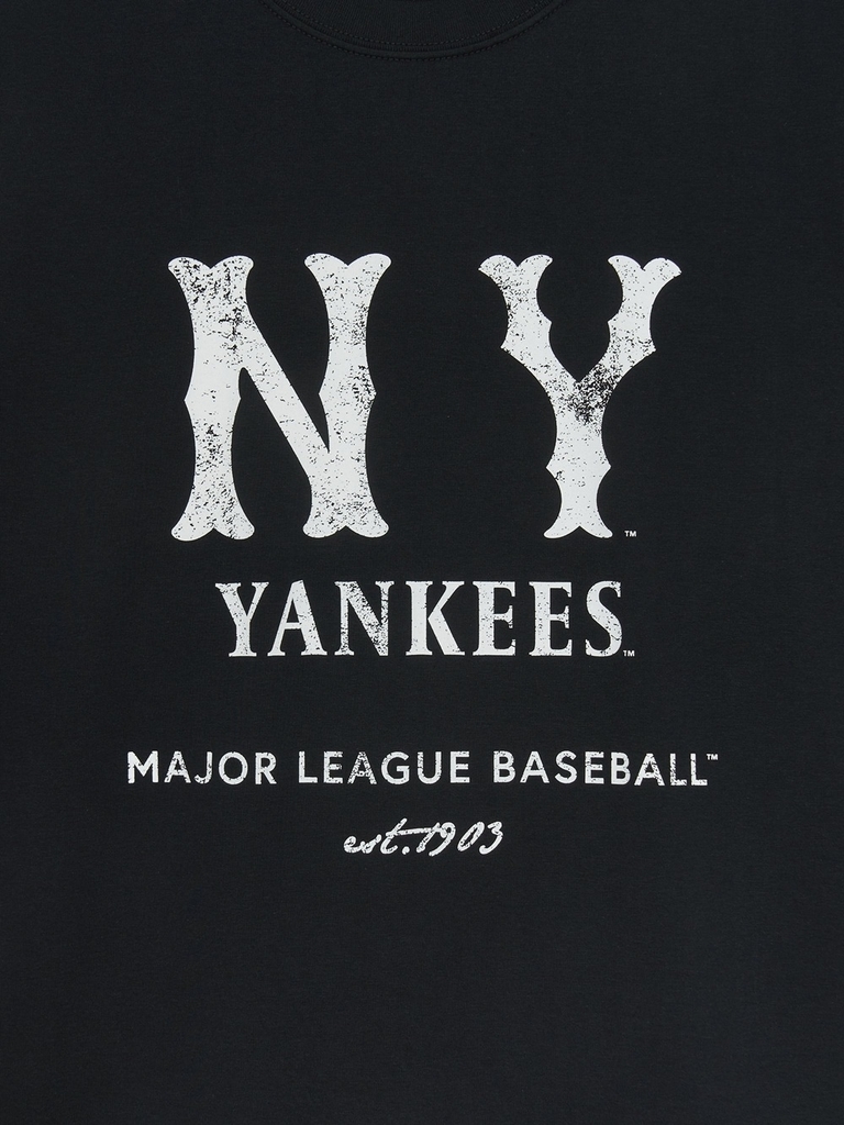 Áo Thun MLB Basic Coopers Logo Mega Overfit Functional Short Sleeve T-Shirt New York Yankees Black