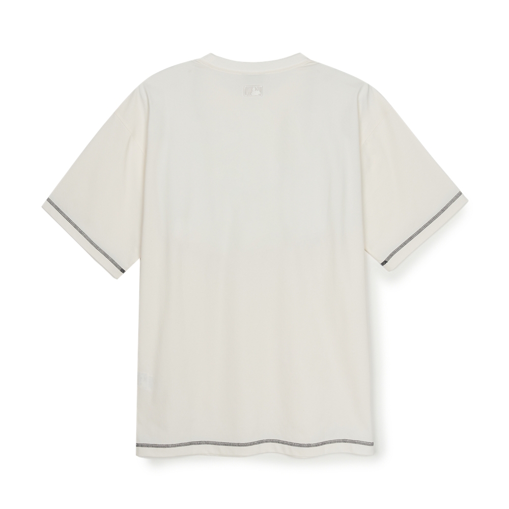 Áo Thun MLB Basic Coopers Logo Mega Overfit Functional Short Sleeve T-Shirt New York Yankees Ivory