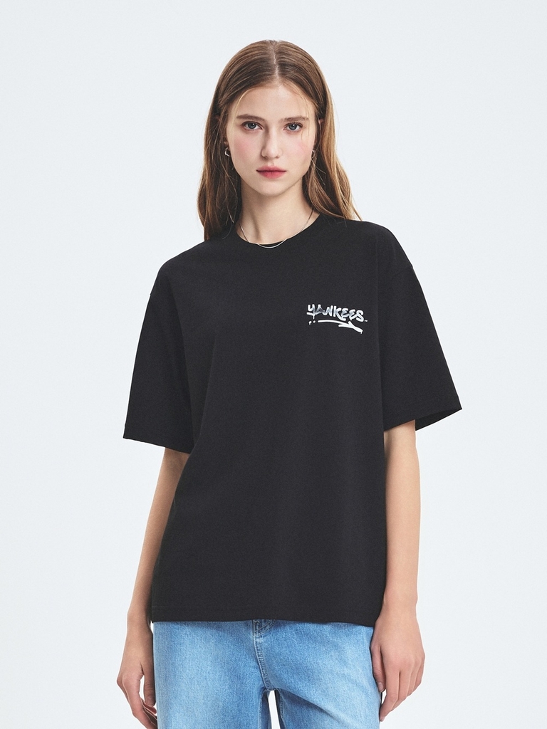 Áo Thun MLB Basic Street Logo Overfit Short Sleeve T-Shirt New York Yankees Black