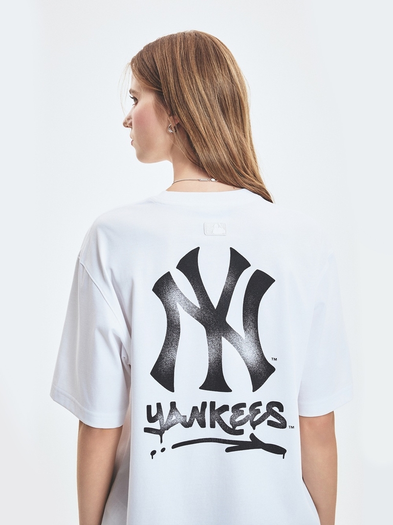 Áo Thun MLB Basic Street Logo Overfit Short Sleeve T-Shirt New York Yankees White