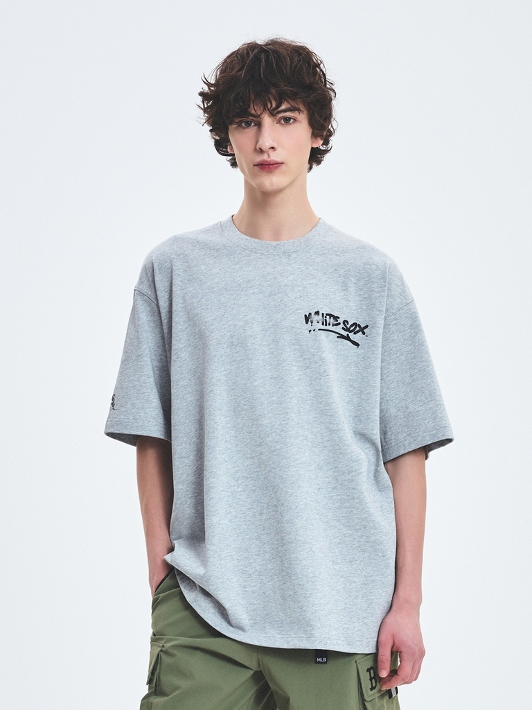 Áo Thun MLB Basic Heavyweight Mega Overfit Short Sleeve T-Shirt Chicago White Sox Grey