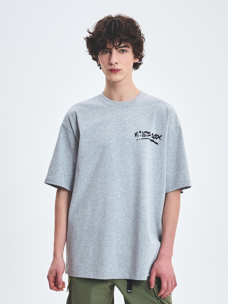 Áo Thun MLB Basic Heavyweight Mega Overfit Short Sleeve T-Shirt Chicago White Sox Grey