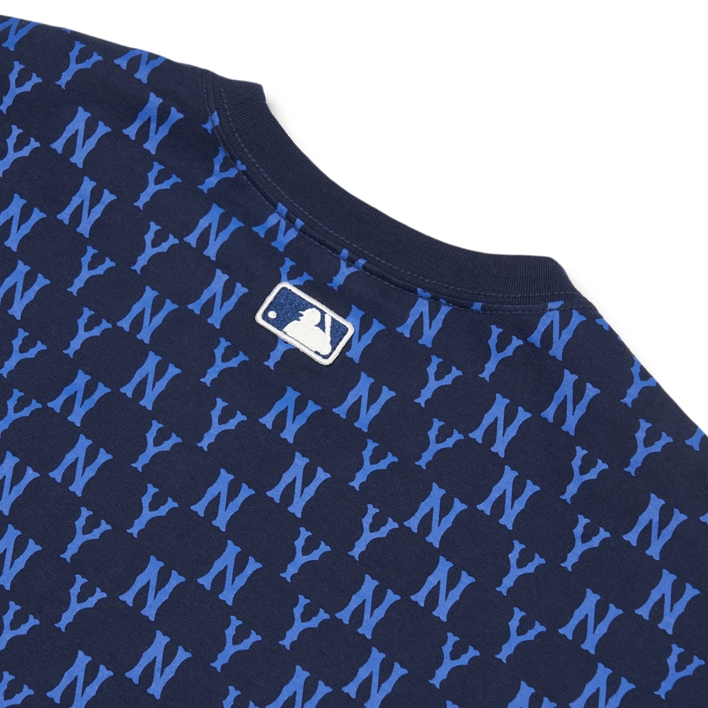 Áo Thun MLB Basic Monogram Allover New York Yankees Navy