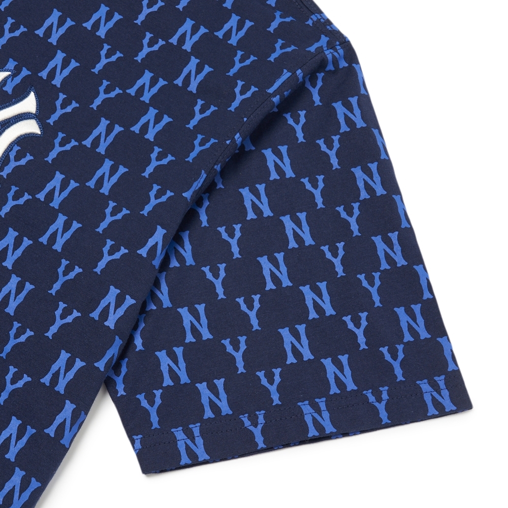 Áo Thun MLB Basic Monogram Allover New York Yankees Navy