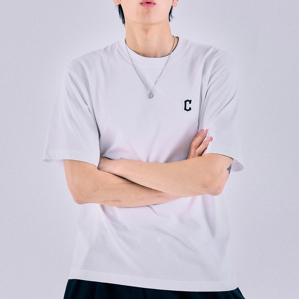 Áo Thun MLB Basic Small Logo Cleveland Guardians White