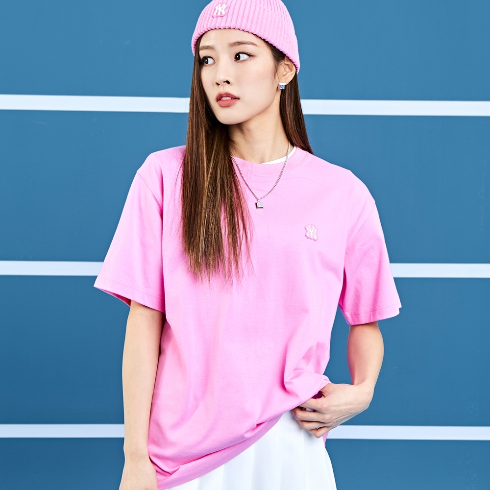Áo Thun MLB Basic Small-Logo New York Yankees Pink
