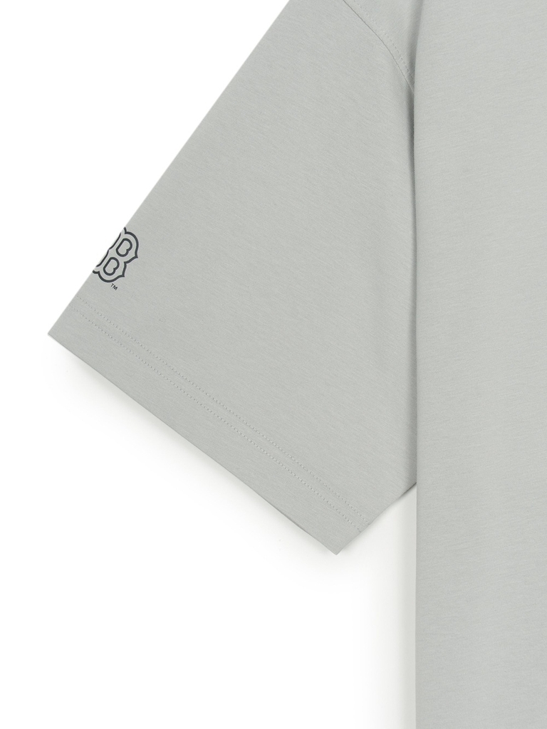 Áo Thun MLB Basic Big Logo Mega Overfit Functional Short Sleeve T-Shirt Boston Red Sox Grey
