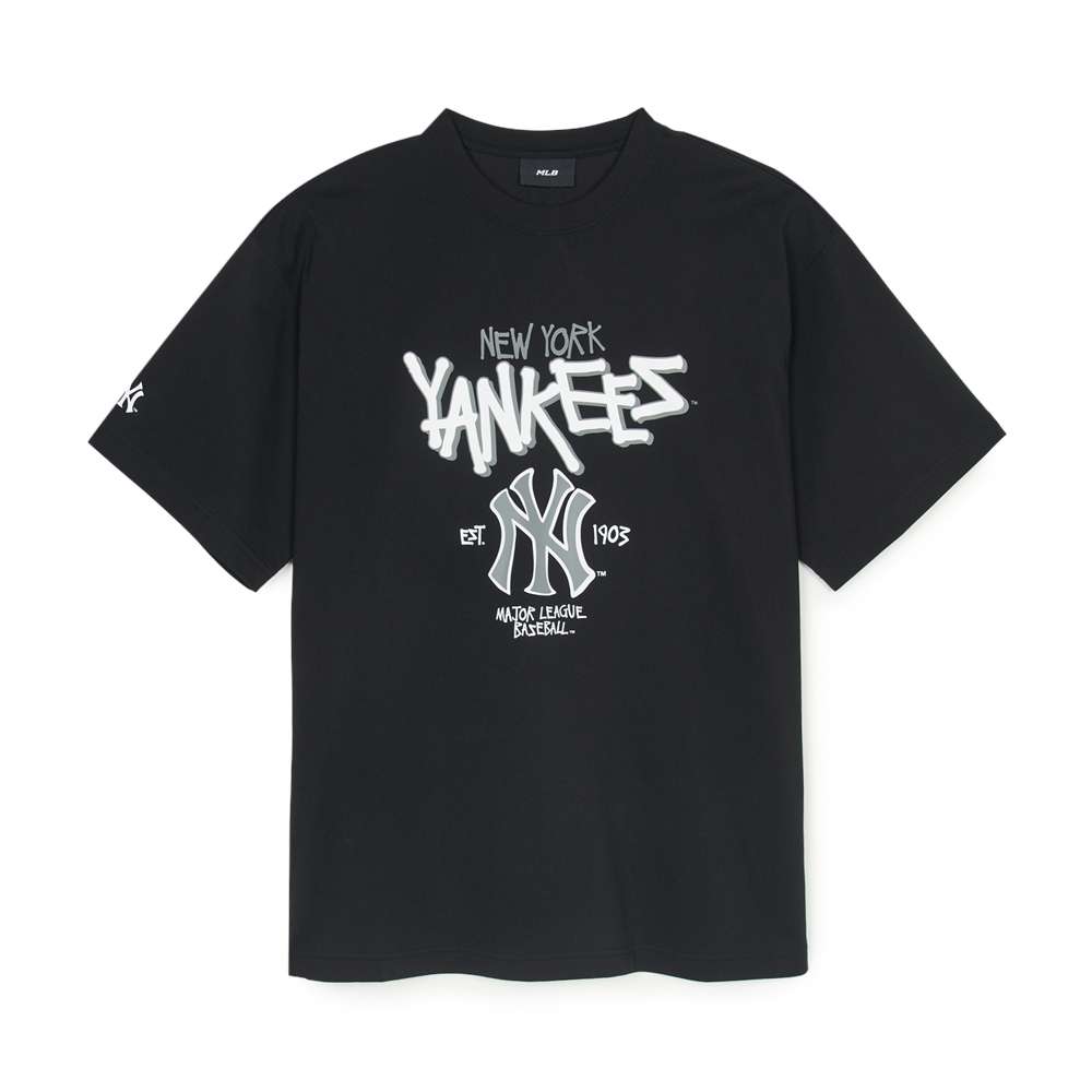 Áo Thun MLB Basic Big Logo Mega Overfit Functional Short Sleeve T-Shirt New York Yankees Black